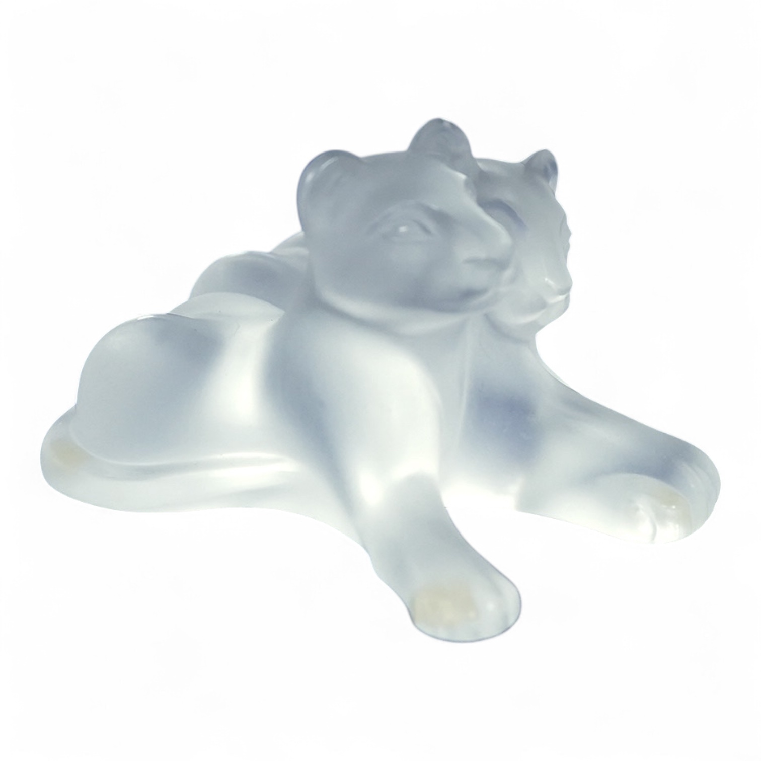 A Lalique ‘ Tambwee’ model of two lion cubs (boxed), 12cm wide